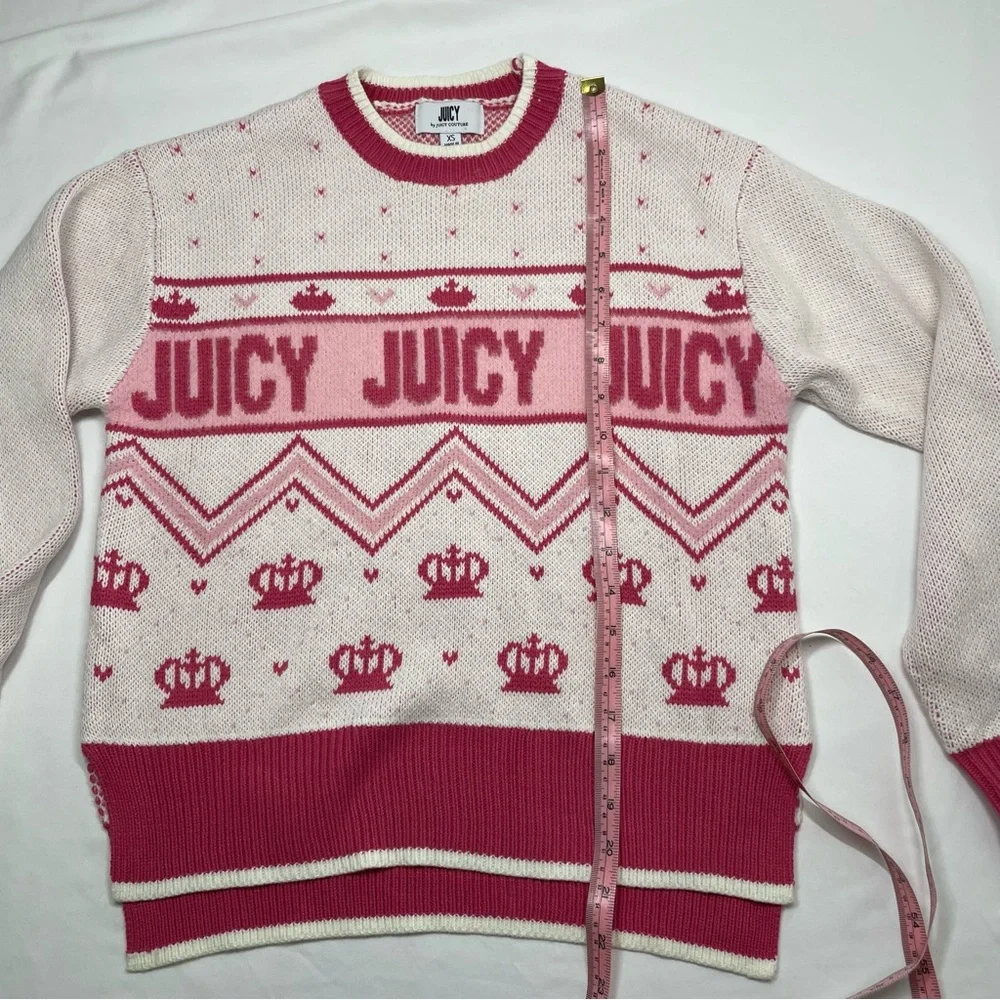 Juicy Couture Pink Crown Logo Knit Sweater